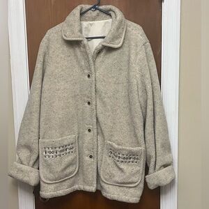 Women's‎ Tudor Court Vintage  Beige Button-Up Coat. Warm for Winter Holiday